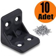 Badem10 25x25x25 mm Siyah 10 Adet Mobilya Dolap Köşe Bağlantı Sabitleme L Gönye