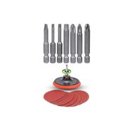 Badem10 27 Parça Cırt Zımpara ve Matkap Bits Ucu 115 mm Uç Vidalama Seti