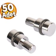 Badem10 50 Adet Raf Pimi Contalı Cam Ahşap Metal Tutucu Çivisi Mobilya Metal Dolap Pimi