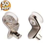 Badem10 50 Adet Raf Pimi L Tip Vantuzlu Cam Ahşap Metal Raf Tutucu Çivisi Mobilya Dolap Pimi