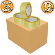 Badem10 72 Adet 45 mm 100 mt Şeffaf Güçlü Yapışkanlı Kopmayan Koli Bandı