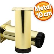 Badem10 Akça Ayarlanabilir 10 cm Gold Altın Metal Baza Mobilya Kanepe Sehpa TV Ünitesi Koltuk Ayağı
