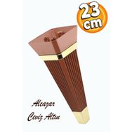 Badem10 Alcazar Lüks 23 cm Ceviz Altın Baza Mobilya Kanepe Sehpa Tv Ünitesi Koltuk Ayağı