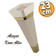 Badem10 Alcazar Lüks 23 cm Krem Altın Baza Mobilya Kanepe Sehpa Tv Ünitesi Koltuk Ayağı