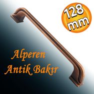 Badem10 Alperen Mobilya Mutfak Çekmece Dolap Kapak Antik 128 mm Bakır Metal Kulp