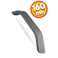 Badem10 Bermuda Çekmece Mutfak Dolap Kapak Kulbu 160 mm Füme Metal Kulp