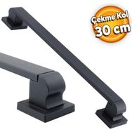 Badem10 Bersel Tutma Siyah 30 cm Çekme Kolu Çelik Kapı Dış Kapı Kolu Kulp