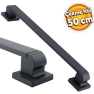 Badem10 Bersel Tutma Siyah 50 cm Çekme Kolu Çelik Kapı Dış Kapı Kolu Kulp