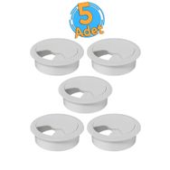 Badem10 Beyaz 5x6 cm Masa Üstü Kablo Kanalı Deliği Kapağı