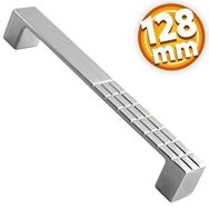 Badem10 Bihter Desenli Mutfak Çekmece Dolap Kapak Krom 128 mm Metal Kulp