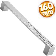 Badem10 Bihter Desenli Mutfak Çekmece Dolap Kapak Krom160 mm Metal Kulp
