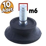Badem10 Bingo Rotil 2.5 cm 10 Adet M6 Civatalı 6 mm Siyah Profil Ayağı