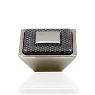 Badem10 Button Çekmece Mutfak Dolap Kapak Krom Füme Metal 16 mm Kulp