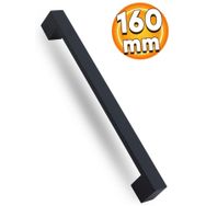 Badem10 Cemre 160 mm Mat Siyah Metal Çekmece Mutfak Dolap Kapak Kulpu