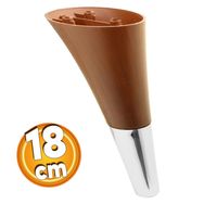 Badem10 Clara Ahşap Desenli Ceviz Krom Renk 18 cm Mobilya Kanepe Sehpa TV Ünitesi Baza Koltuk Ayağı