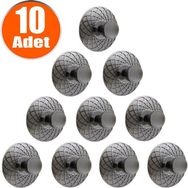 Badem10 Dinar Füme Metal 10 Adet Çekmece Dolap Kapak Kulbu