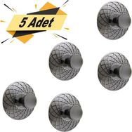 Badem10 Dinar Füme Metal 5 Adet Çekmece Dolap Kapak Kulbu