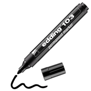 Badem10 Edding 103 Metal Plastik Cam 10 Adet Kalıcı İşaretleyici Marker Siyah Kalem