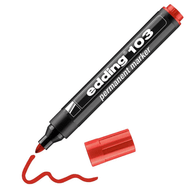 Badem10 Edding 103 Metal Plastik Cam Kalıcı İşaretleyici Marker Kırmızı Kalem
