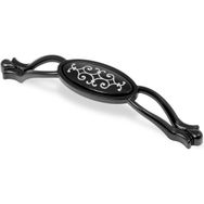 Badem10 Erdem Mat Siyah Lüks Metal 128 mm Çekmece Dolap Kapak Kulbu Krom