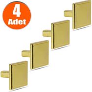 Badem10 Gold Metal 4 Adet Kare Çekmece Dolap Kapak Düğmesi