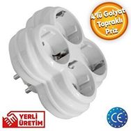 Badem10 Golyat 4'lü Topraklı Çocuk Korumalı Çoklu Priz