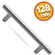 Badem10 Gül Boylu Çekmece Dolap Kapak 128 mm Mat Krom Metal Kulp