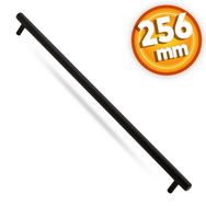 Badem10 Hitit Çekmece Dolap Kapak 256 mm Mat Siyah Metal Kulp