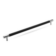Badem10 Hitit Çekmece Mutfak Dolap Kapak 288 mm Mat Siyah Krom Metal Kulp