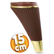 Badem10 İron Lüks 15 cm Ahşap Desenli Gold Baza Mobilya Kanepe Sehpa TV Ünitesi Koltuk Ayağı
