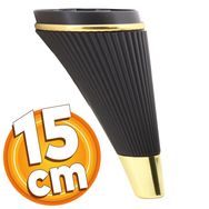 Badem10 İron Lüks 15 cm Siyah Gold Baza Mobilya Kanepe Sehpa TV Ünitesi Koltuk Ayağı