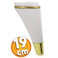 Badem10 İron Lüks 19 cm Beyaz Gold Baza Mobilya Kanepe Sehpa TV Ünitesi Koltuk Ayağı
