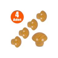 Badem10 Kayın 4 Adet Mantar Düğme Çekmece Dolap Kapak Kulbu