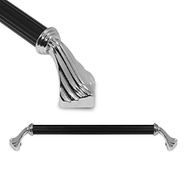 Badem10 Konak Çekmece Dolap Kapak 160 mm Metal Krom-Siyah Kulp