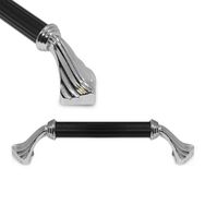 Badem10 Konak Çekmece Dolap Kapak 96 mm Metal Krom-Siyah Kulp