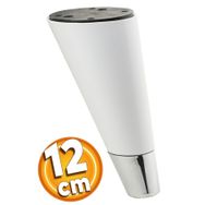 Badem10 Konik Lüks 12 cm Beyaz Krom Mobilya Kanepe Sehpa TV Ünitesi Koltuk Ayağı