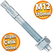 Badem10 M12x110 mm Klipsli Çelik Dübel