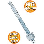 Badem10 M12x150 mm Klipsli Çelik Dübel