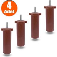 Badem10 M8 Civata Ayarlı Kahverengi Ayak 14 cm 4 Adet Kanepe Baza Koltuk Destek Ayağı