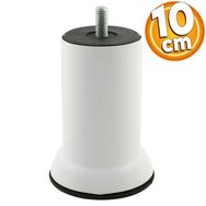 Badem10 M8 Civata Beyaz Metal Ayak 10 cm Mobilya Metal Kanepe Baza Koltuk Destek Ayağı