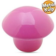 Badem10 Mantar Düğme Çekmece Bebek Çocuk Genç Odası Dolap Kapak Pembe Metal Kulp
