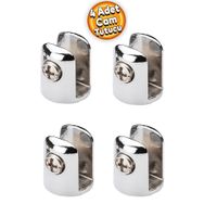 Badem10 Metal Yuvarlak Cam Etejer Menteşesi Krom Metal Vidalı 10 mm 4 Adet Raf Tutucu