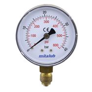 Badem10 Mitalub 63 mm 40 Bar Alttan Çıkışlı Manometre 1/4'' Bağlantılı Basınç Ölçer