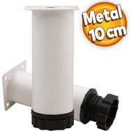 Badem10 Mobilya Kanepe Baza Koltuk Destek Ayağı Ayarlanabilir 10 cm Beyaz Metal Ayak
