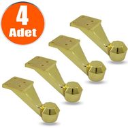 Badem10 Mobilya Kanepe Koltuk Sehpa Ünite 7 cm 4 Adet Gold Metal Baza Ayak