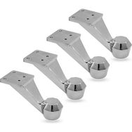 Badem10 Mobilya Kanepe Koltuk Sehpa Ünite 7 cm 4 Adet Krom Metal Baza Ayak