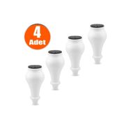 Badem10 Mobilya Kanepe Koltuk Sehpa Ünite Ayağı 14 cm Beyaz Baza Ayak