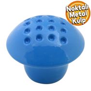 Badem10 Noktalı Mantar Düğme Çekmece Bebek Çocuk Genç Odası Dolap Kapak Mavi Metal Kulp