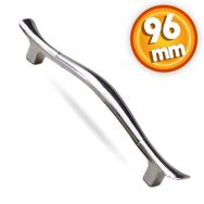 Badem10 Orkide Çekmece Dolap Kapak 96 mm Krom Metal Kulp