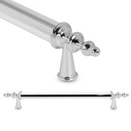 Badem10 Ovacık Lüks Metal Krom 224 mm Çekmece Dolap Kapak Kulbu